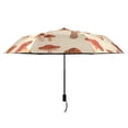 thumbnail image 3 of Red Brown Mushrooms All Weather Umbrella Triple Folding Parasol 6 Ribs UV Protection Portable, 3 of 8