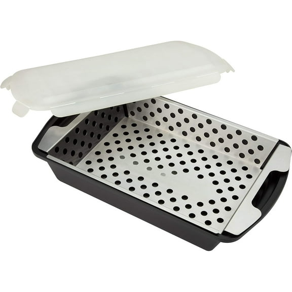 CMT-200 Marinade and Grilling Basket Set, Stainless Steel