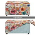 thumbnail image 5 of Xixirimido Vibrant Bohemian Flowers Pattern Ottoman Cover Rectangle Storage Ottoman Slipcover Stretch Footrest Stool Covers with Elastic Band for Rectangle and Square Ottoman,Small, 5 of 7