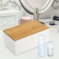 thumbnail image 6 of Desk Storage Box Cosmetic Storage Box Multipurpose Sturdy Portable Bathroom Organizer Case Makeup Organizer Box for Bathroom Drawer Cabinet White flat cover, 6 of 8