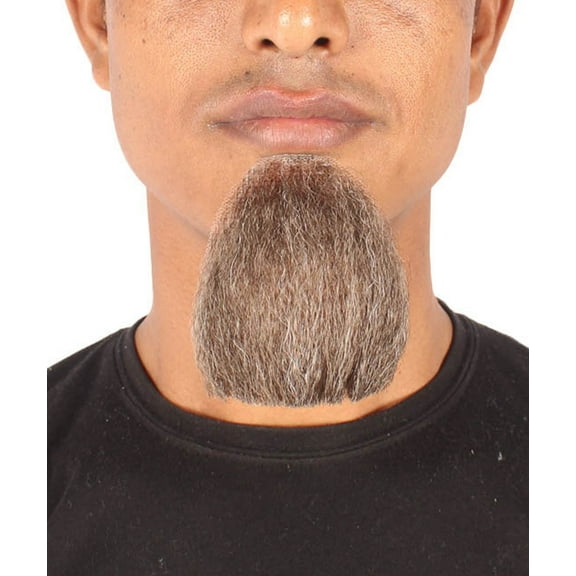 HPO Adult Men's Van Dyke Goatee Beard | Mix Grey Synthetic Facial Hair | HPO