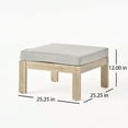 thumbnail image 4 of GDF Studio Makayla Ana Outdoor 3 Seater Acacia Wood Sectional Sofa Set, Light Gray, 4 of 8