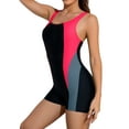 thumbnail image 3 of Women's Boyleg One Piece Swimsuit Athletic Swimwear Lap Bathing Suit, 3 of 6