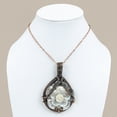 thumbnail image 5 of Natural Mother Of Pearl Gemstone Handmade Copper Wire Wrap Pendant 3.62", 5 of 5