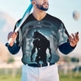 thumbnail image 5 of Lsque Moon Wolf Warrior Pattern Mens Polo Golf Shirts Funny Graphics Shorts Sleeve Button Shirts Baseball T-shirt-4X-Large, 5 of 7