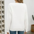 thumbnail image 2 of Fgnfyis Women Pullover Solid Color Long Sleeve Large Round Neck Sweater for Casual Wear White S, 2 of 8