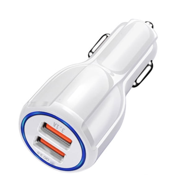 Mini portátil 3.1A Dual USB Cargador de coche Encendedor de cigarrillos GPS Teléfono móvil MP3 PDA Cargador de auriculares Bluetooth Vogacara CZ10275-02B