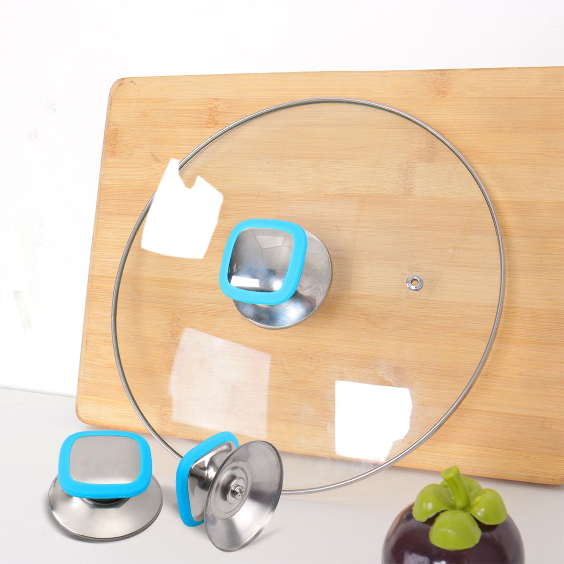 2pcs Pot Lid Knob Handle Silicone and Stainless Steel Knobs Cookware