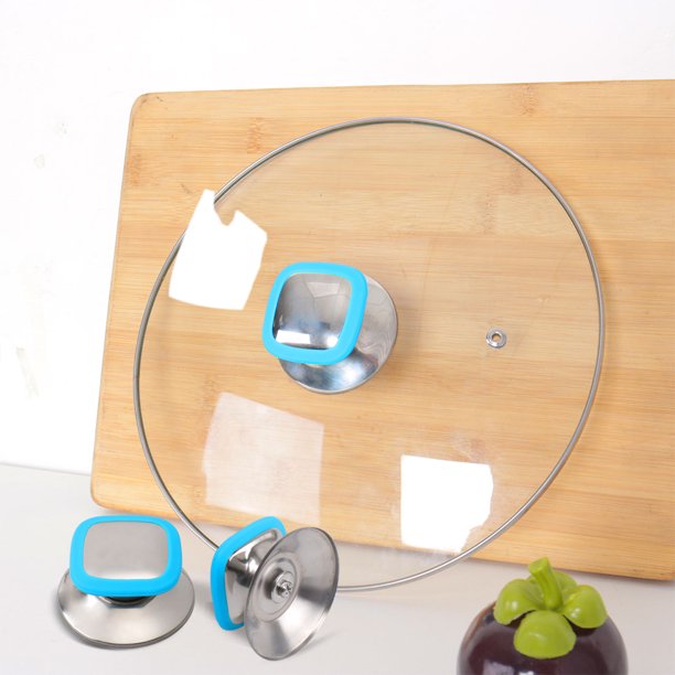 2pcs Pot Lid Knob Handle Silicone and Stainless Steel Knobs Cookware