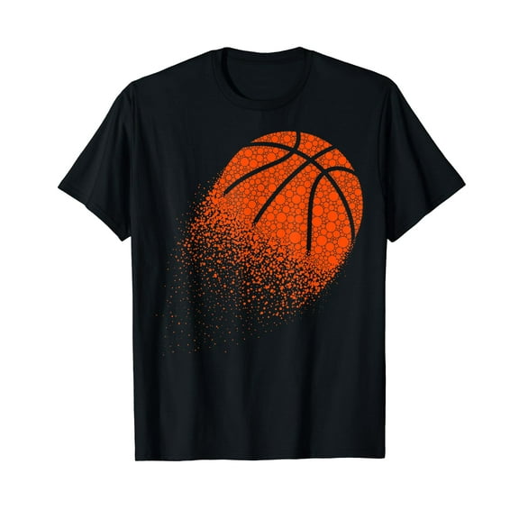 Funny Basketball Ball & Polka Dots Happy Dot Day Boys Mens Black T-Shirt