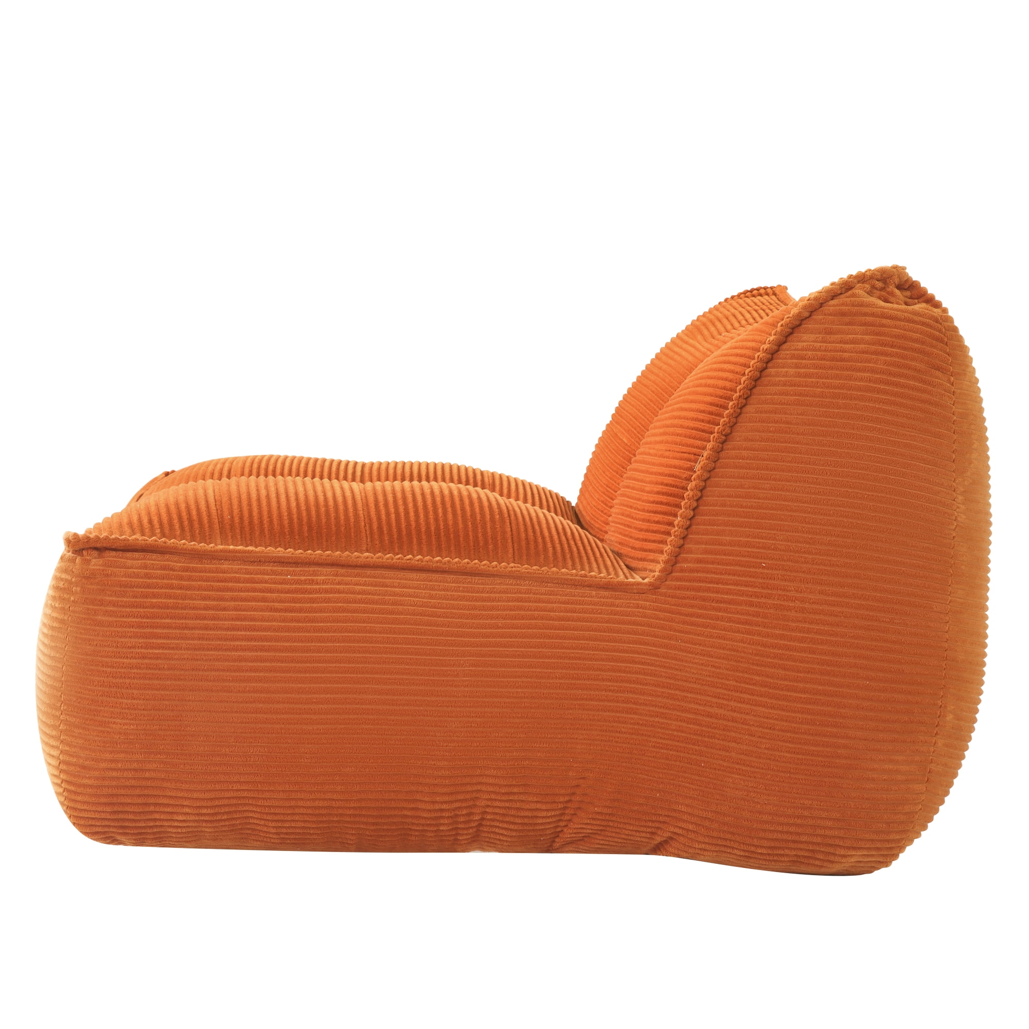 Leumius Cozy Fluffy Cloud Lazy Sofa, 2-Seater Corduroy Bean Bag Lounge Chair, Lightweight Single-Seat Couch for Living Room, Bedroom, Dorm Room, Office & Small Spaces,Orange