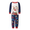thumbnail image 5 of Pijamas familiares a juego de Navidad 2024 Camiseta con estampado de alce, copo de nieve y estrella de dibujos animados + Pantalones con estampado de luces de cadena Mono nuevo, 5 of 5