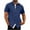 Navy, variant on Mens Shirts Summer Men Fashion Casual Buttons Solid Turndown Patchwork Short Sleeve Shirt Blouse