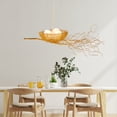 thumbnail image 5 of Miumaeov 3 Lights Woven Nest Shape Chandelier Creative Adjustable Hanging Ceiling Light Fixture for Entryway Kitchen Living Room, 5 of 16
