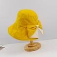 thumbnail image 3 of AirLoni Fisherman Hat Women Cotton Back Split Bow Design Adjustable Inner Band Foldable Packable Trendy Versatile Casual Outdoor Travel Bucket Hats Beach Hats Yellow,M, 3 of 3