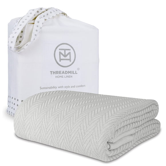 Manta Threadmill Luxury de algodón, tamaño king, gris claro