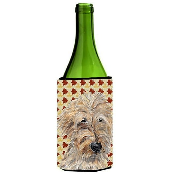 Goldendoodle Fall Leaves Wine bottle sleeve Hugger 24 oz.