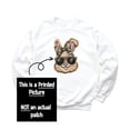 thumbnail image 4 of Ink Printed NOT a Chenille Patch Camo Bow Easter Bunny Pullover for Girls White Sweatshirt Youth Small, 4 of 8