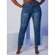 thumbnail image 3 of Escalera arruinada media alza más tamaño jeans ajustados Rosegal  Vaqueros de talla grande, 3 of 5