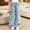 Blue, variant on Girl Jeans Elastic Wasit Jeans Girls Straight Leg Wide Leg Jeans High Waisted Girls Jeans Baggy with Pocket Girls School Pants 8-9 Years