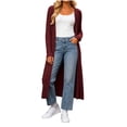 thumbnail image 3 of Brqkzdu Womens Long Cardigan Sweaters Open Front Oversized Ribbed Knit Cardigan Fall Loose Comfy Sweater Cardigan, 3 of 9