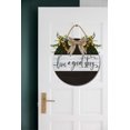 thumbnail image 3 of Front Door Porch Decorations Live a Great Story Door Hanging Sign 12 inch Wooden Wall Sign, Rustic Holiday Wreath Decor for Front Door Porch Home Window Wall Farmhouse Decorations, 3 of 5