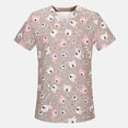 thumbnail image 1 of EGNMCR Tuniques Médicales pour Femmes Femmes Manches Courtes Col en V Hauts Uniforme de Travail Blouse à Imprimé Dessin Animé Cadeaux pour Femmes, 1 of 3