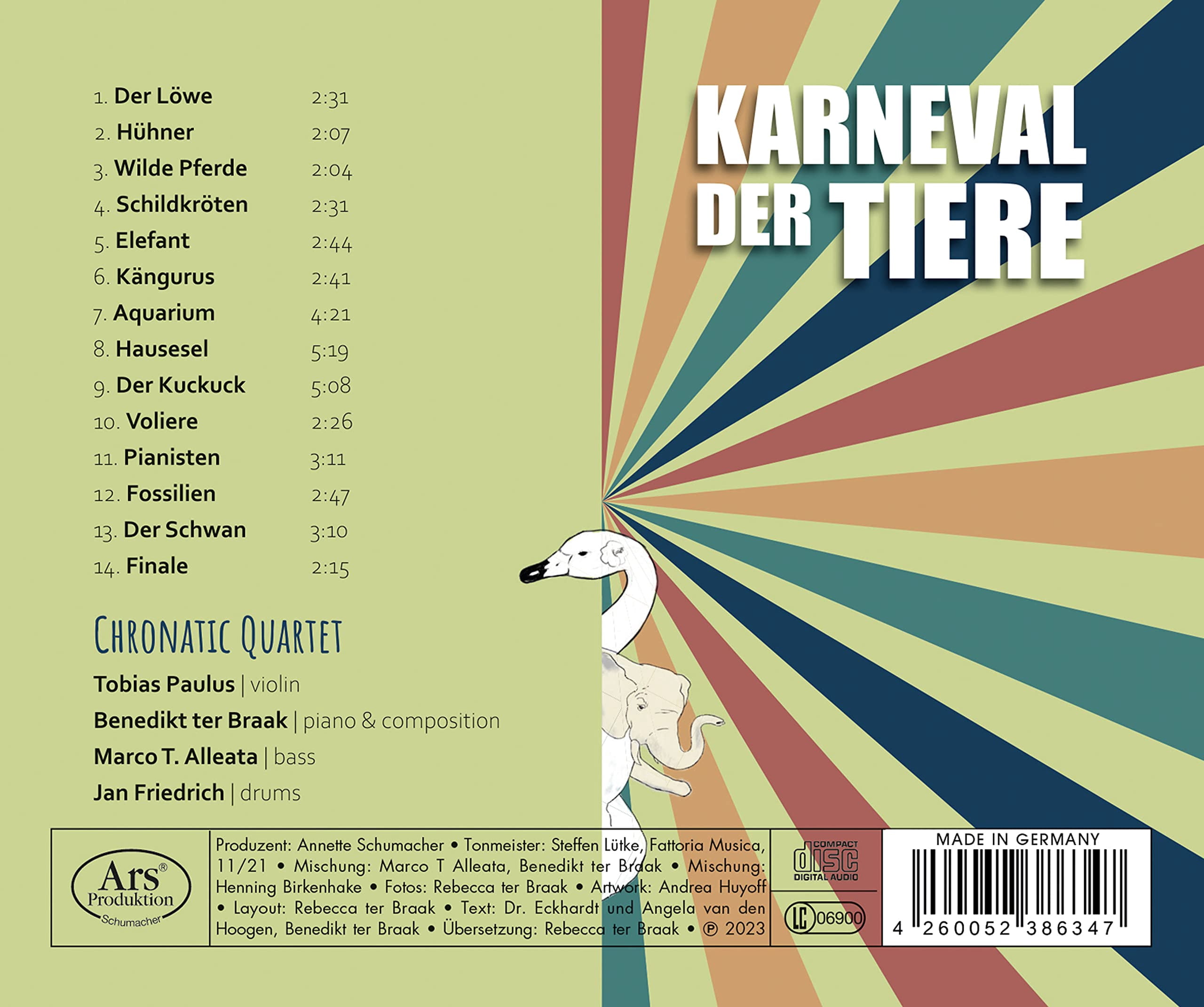 Chronatic Quartet - Karneval der Tiere - Music & Performance - CD
