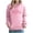 Pink, variant on Womens Sweatshirts Hooded Print Casual Long Sleeve Drawstring Pocket Pullover Tops