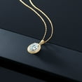 thumbnail image 5 of Gem Stone King 14K Yellow Gold Pendant 1.25 Ct Oval Sky Blue Aquamarine White Diamond, 5 of 5