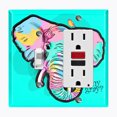 thumbnail image 1 of Metal Light Switch Plate Outlet Cover (Elephant Teal - Single Toggle Single Rocker), 1 of 2