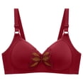 thumbnail image 4 of Wdgfv Bras for Older Women Charm Front Button Push Up Bras Supportive Lifting Bra Full Coverage Back Fat Wirefree Bras Wine 38, 4 of 5