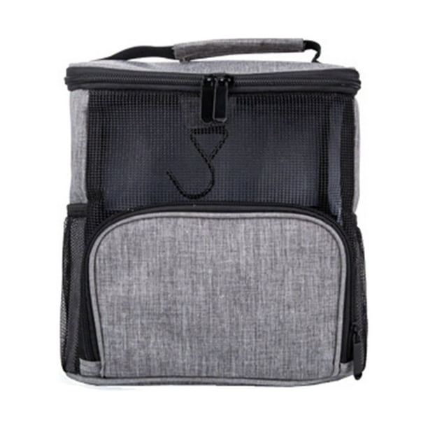 Bolsa de ducha de malla, portátil, para baño, gimnasio, viajes y camping, organizador de ducha colgante de secado rápido, neceser, color negro y gris.