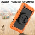 thumbnail image 6 of TECH CIRCLE Case for Samsung Galaxy Tab A7 Lite (8.7") Tablet (SM-T220)- [Built with Screen Protector] Heavy Duty Protection Rugged Case with Kickstand Portable Handle Drop Proof Cover, Orange+Black, 6 of 8