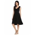 thumbnail image 5 of New Women V-Neck Sleeveless Solid Fit and Flare Casual Dress HFON, 5 of 7