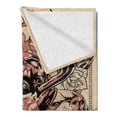 thumbnail image 2 of Deer Soft Flannel Fleece Throw Blanket, Modern Illustration of Skull and Wolves with Floral Design Majestic Antler, Cozy Plush for Indoor and Outdoor Use, 70" x 90", Black Beige Pink, by Ambesonne, 2 of 5