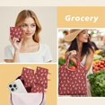 thumbnail image 6 of 5 Pack Foldable Shopping Bag,Red Christmas Reindeer Pattern Reusable Grocery Bags with Pockets,Large Reusable Tote Bags with Handles Waterproof & Lightweight, 6 of 6