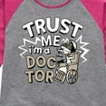 thumbnail image 3 of The Nightmare Before Christmas - Trust Me I'm A Doctor - Toddler And Youth Girls Raglan Graphic T-Shirt, 3 of 5