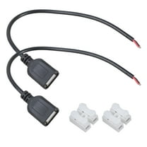 2pcs USB Female to 2Pin Bare Wire Pigtail Cable 5V Power Cord With Connectors For Electronics Bedside Lamp USB Fan