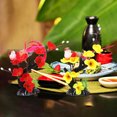 thumbnail image 6 of HEMOTON  2 Pcs Vivid Sushi Restaurant Flower Figurine Plate Flowers Decor Fake Embossed, 6 of 8