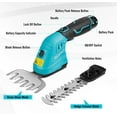 thumbnail image 5 of DURATECH 12V Cordless Hedge Trimmer & Grass Shears 2-in-1, Lightweight 1.66 lb Handheld Shrub & Lawn Edger, Rechargeable Electric Garden Trimmer for Yard & Bushes, 5 of 9