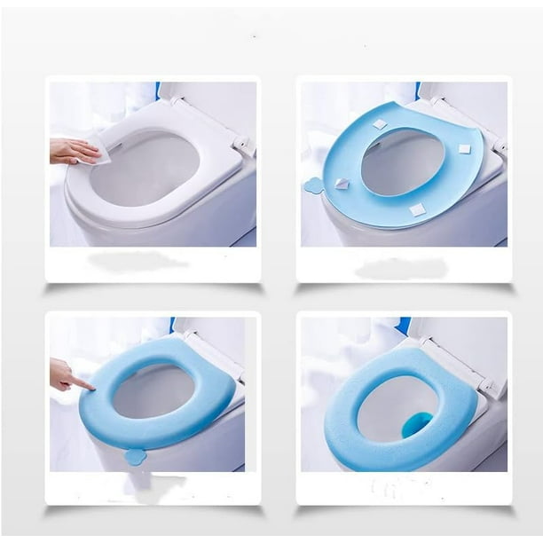 2PCS Toilet Seat Cover Toilet Seat Warmer Elongated Toilet Seat