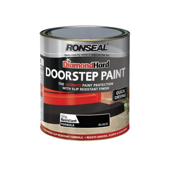 Ronseal - Diamond Hard Doorstep Paint Black 750ml