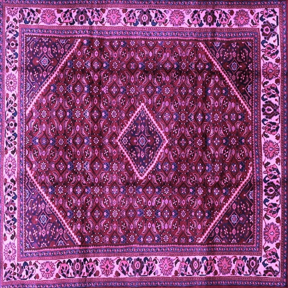 Ahgly Company Indoor Square Persian Purple Traditional Area Rugs, 4' Square