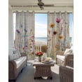 thumbnail image 6 of Spring Floral Kitchen Curtains Vintage Flowers Summer Botanical Cafe Short Curtains for Bathroom Blackout Window Curtain Grommet Small Window Treatment Tier Drapes for Bedroom Living Room 52"x45"x2, 6 of 9