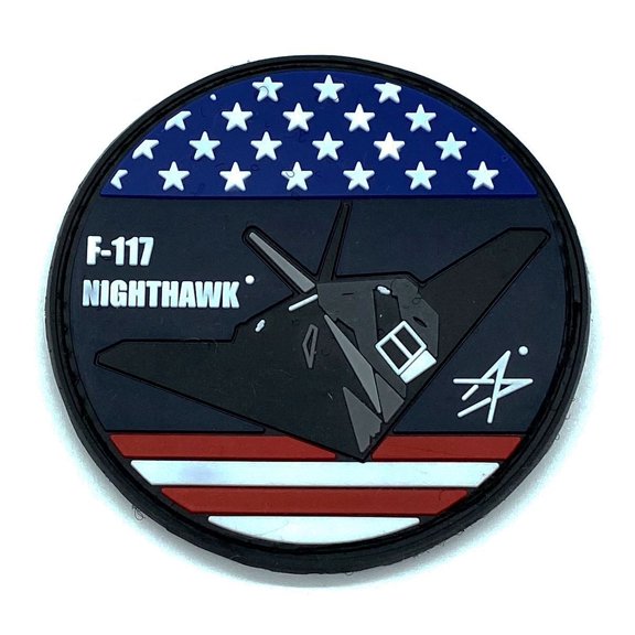 Lockheed Martin F-117 Nighthawk Flag 3 in PVC Shoulder Patch