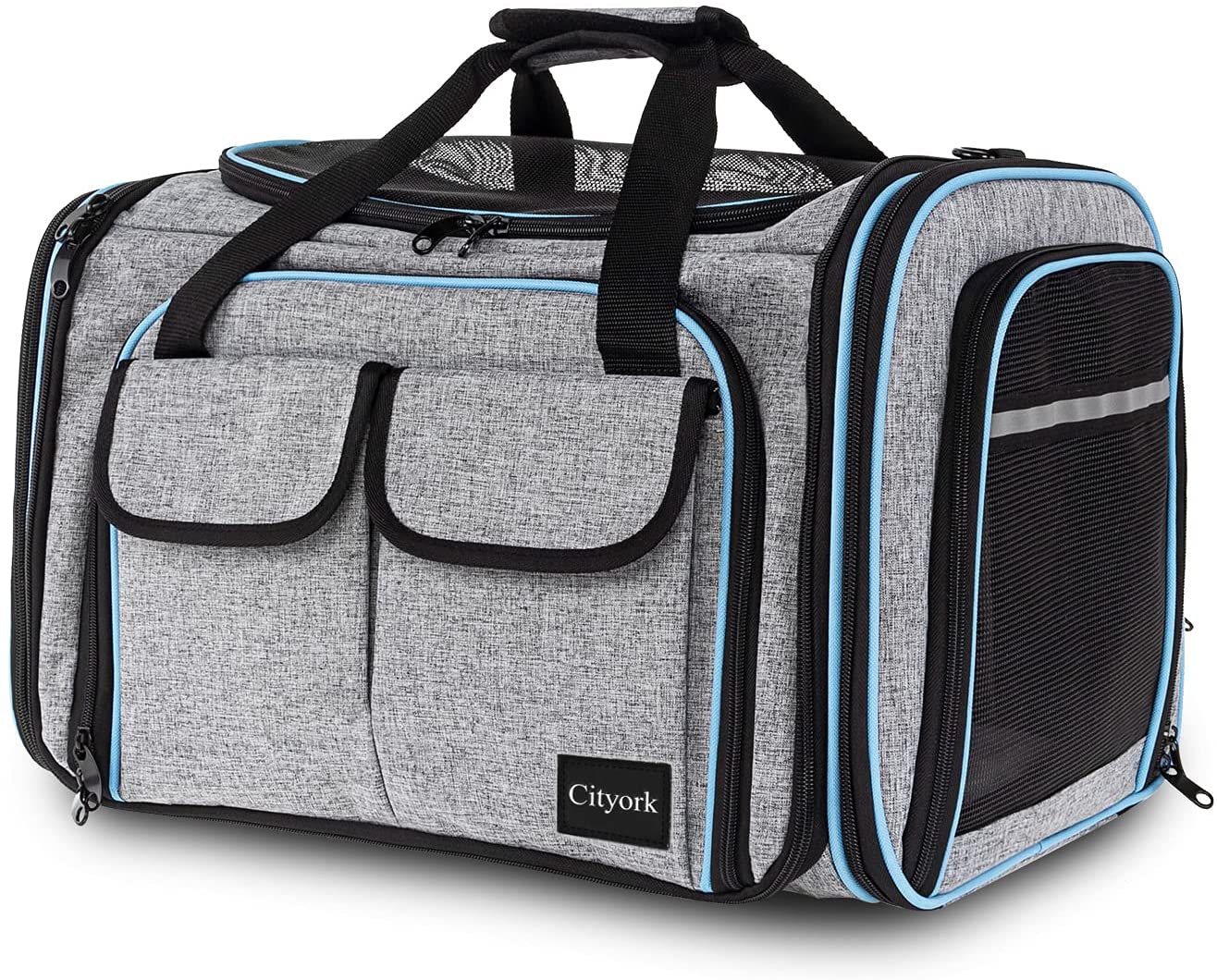 Wgthhk Dog Cat Pet Carrier Airline Approved Pet Bag, 4 Sides Expandable