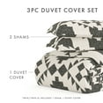 thumbnail image 3 of Noble Linens Gray Adobe Diamond Reversible 3-Piece Duvet Cover Set, Full/Queen, 3 of 11