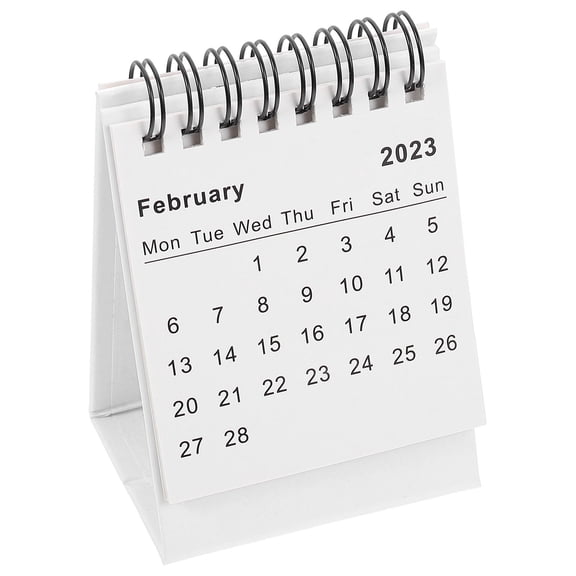 WHAMVOX 1Pcs Diy Standing Calendar in White for Home Office 10X7.6X6.5in