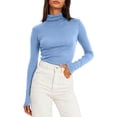 thumbnail image 2 of GHSDFBB Chandails à Col Roulé Simulé pour Femmes Manches Longues Mode Automne Basique Ajusté sous-Vêtements Thermiques Doux, 2 of 4